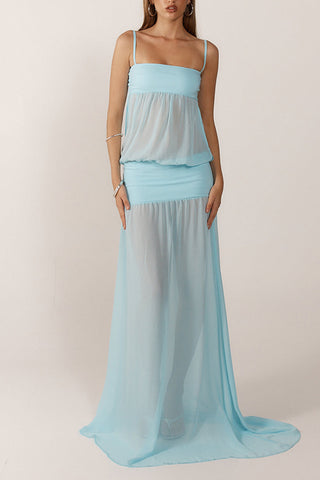 Layered Peplum Maxi Dress