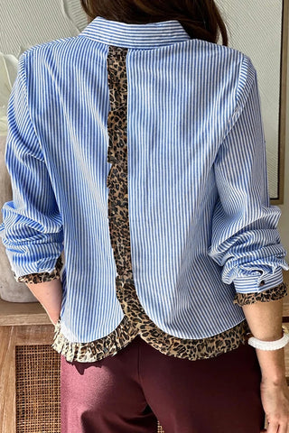 Stripe Button-Up Long Sleeve Shirt