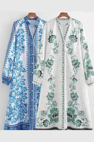 Floral Print Long Casual Dress