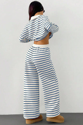 Striped Knit Pants Set with Top