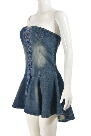 Corset Denim Mini Dress