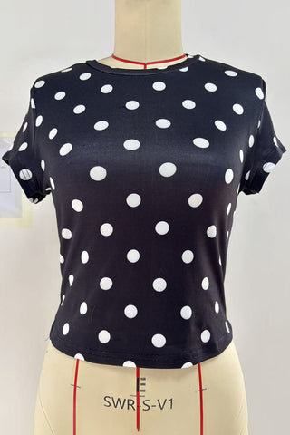 Polka Dot Crew Neck Tee