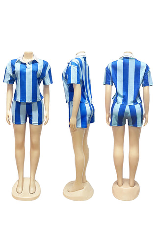 Striped Two-Piece Short Set