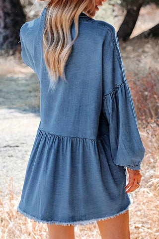 Button-Up Denim Shirt Dress