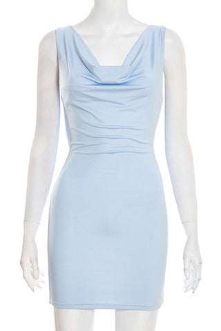Sleeveless Draped Casual Dress