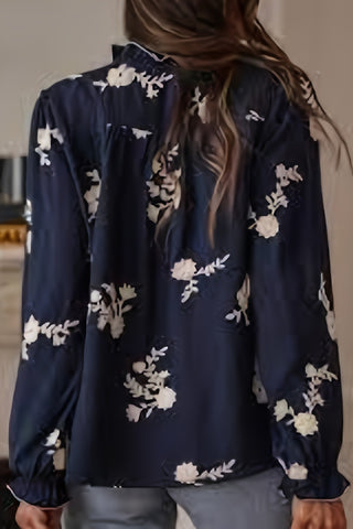 Floral Detail Button-Up Blouse
