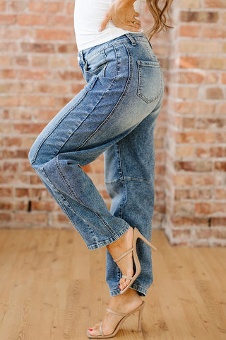 Vintage Washed Seam Detail Jeans