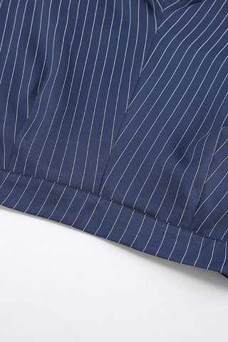 Pinstripe Wide-Leg Pants