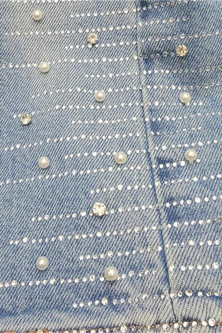 Embellished Wide-Leg Denim Jeans