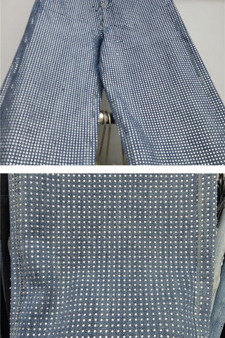 Rhinestone Straight-Leg Jeans