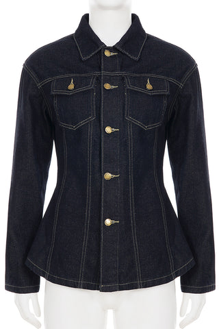 Structured Button-Down Denim Jacket