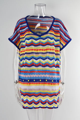 Vibrant Patterned Knit Cover-up