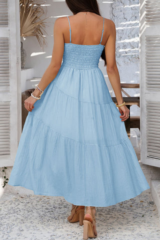 Tiered Maxi Sundress with Spaghetti Straps