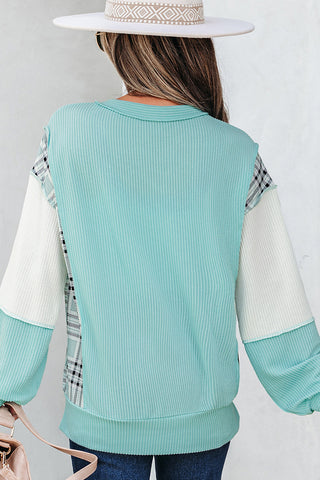 Plaid Accent Sweatshirt