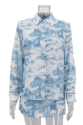 Printed Three-Piece Skirt Set