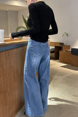 High-Waisted Straight Jeans