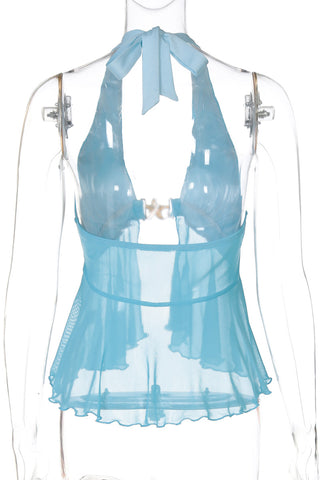 Halter Sheer Layered Camisole