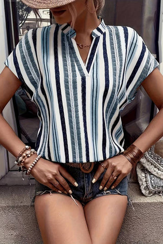 Striped V-Neck T-Shirt