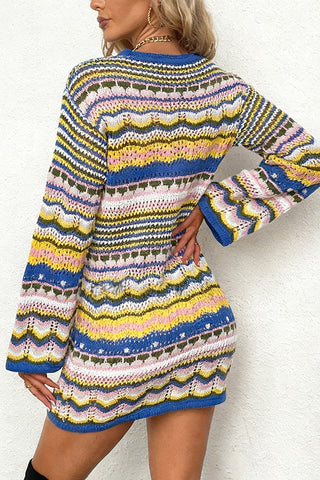 Multicolor Knit Sweater Dress