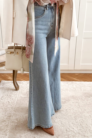 Classic Wide-Leg Denim Trousers