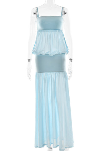 Layered Peplum Maxi Dress