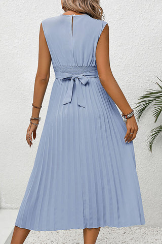 Sleeveless Pleated Midi Dress