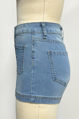 High-Waist Denim Shorts