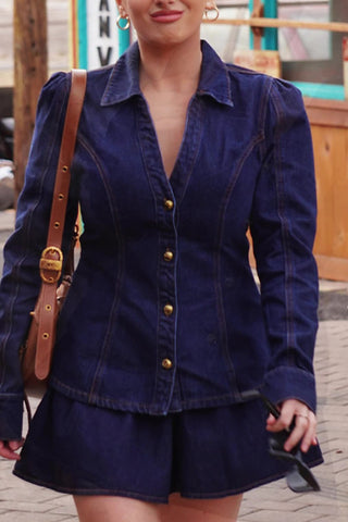 Button-Front Skirt Set