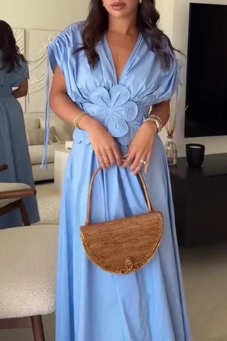 Floral Waist Cinch Casual Dress