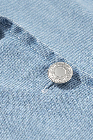 Sleeveless Denim Button-Front Dress