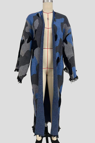 Statement Striped Pattern Poncho