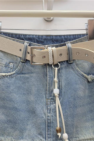 Frayed Hem Denim Mini Skirt