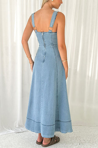 Button-Down Casual Maxi Dress