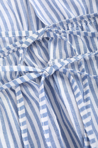 Tie-Front Striped Blouse