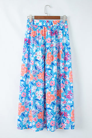 High-Slit Floral Maxi Skirt