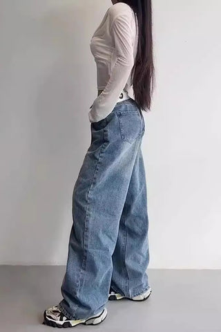 Stylish High-Waist Straight Jeans