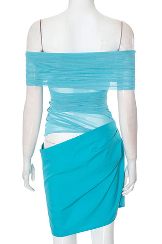 Off-Shoulder Draped Casual Dress