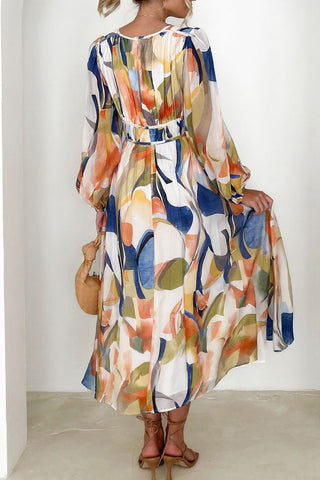 Floral Print Long Sleeve Casual Dress