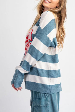 Striped Bow-Accent Sweater