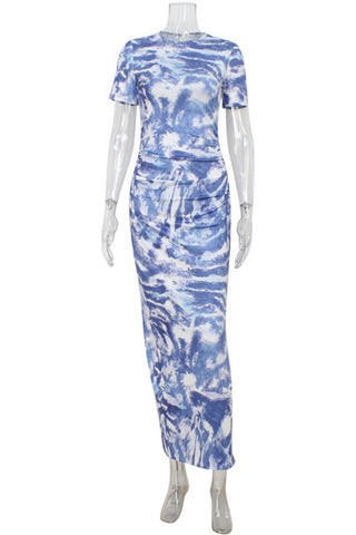 Tie-Dye Maxi Casual Dress