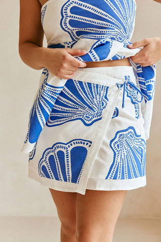 Shell Print Strapless Mini Dress