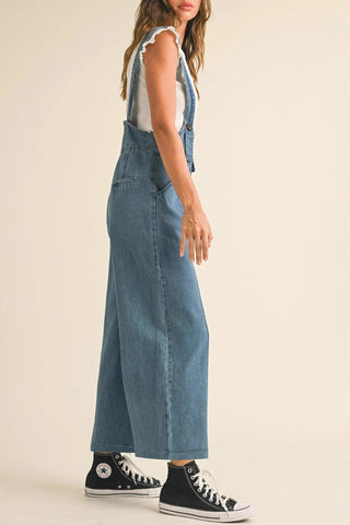 Casual Wide-Leg Denim Jumpsuit