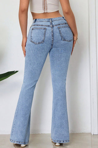 Floral Detail Flare Jeans