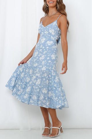 Floral Midi Sundress with Spaghetti Straps