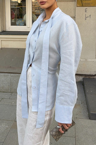 Button-Up Long Sleeve Blouse