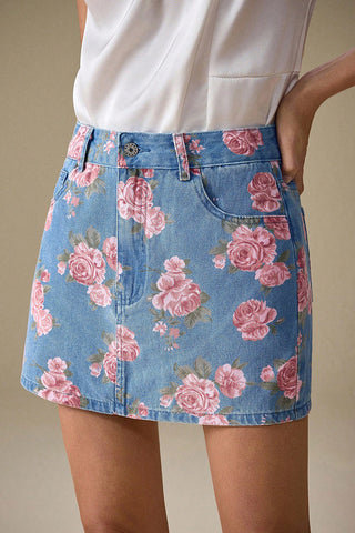 Floral Print Mini Skirt