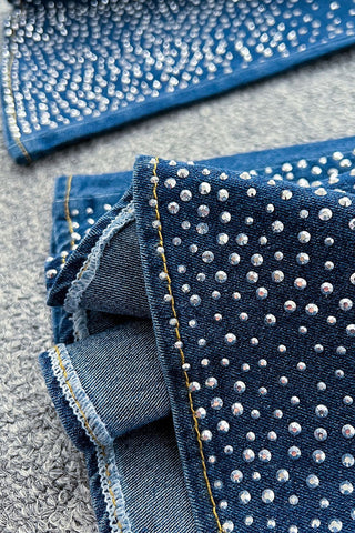 Rhinestone Flare Pants Set