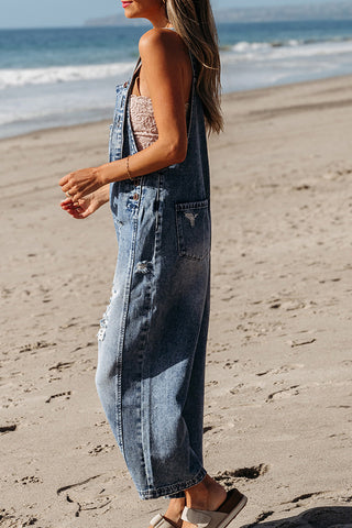 Distressed Overall Jumpsuit