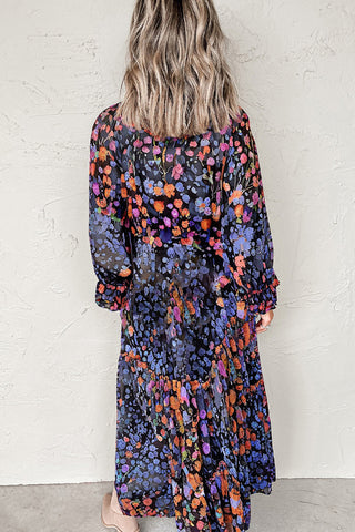 Floral Long-Sleeve Maxi Dress