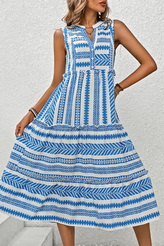 Sleeveless Geometric Casual Dress